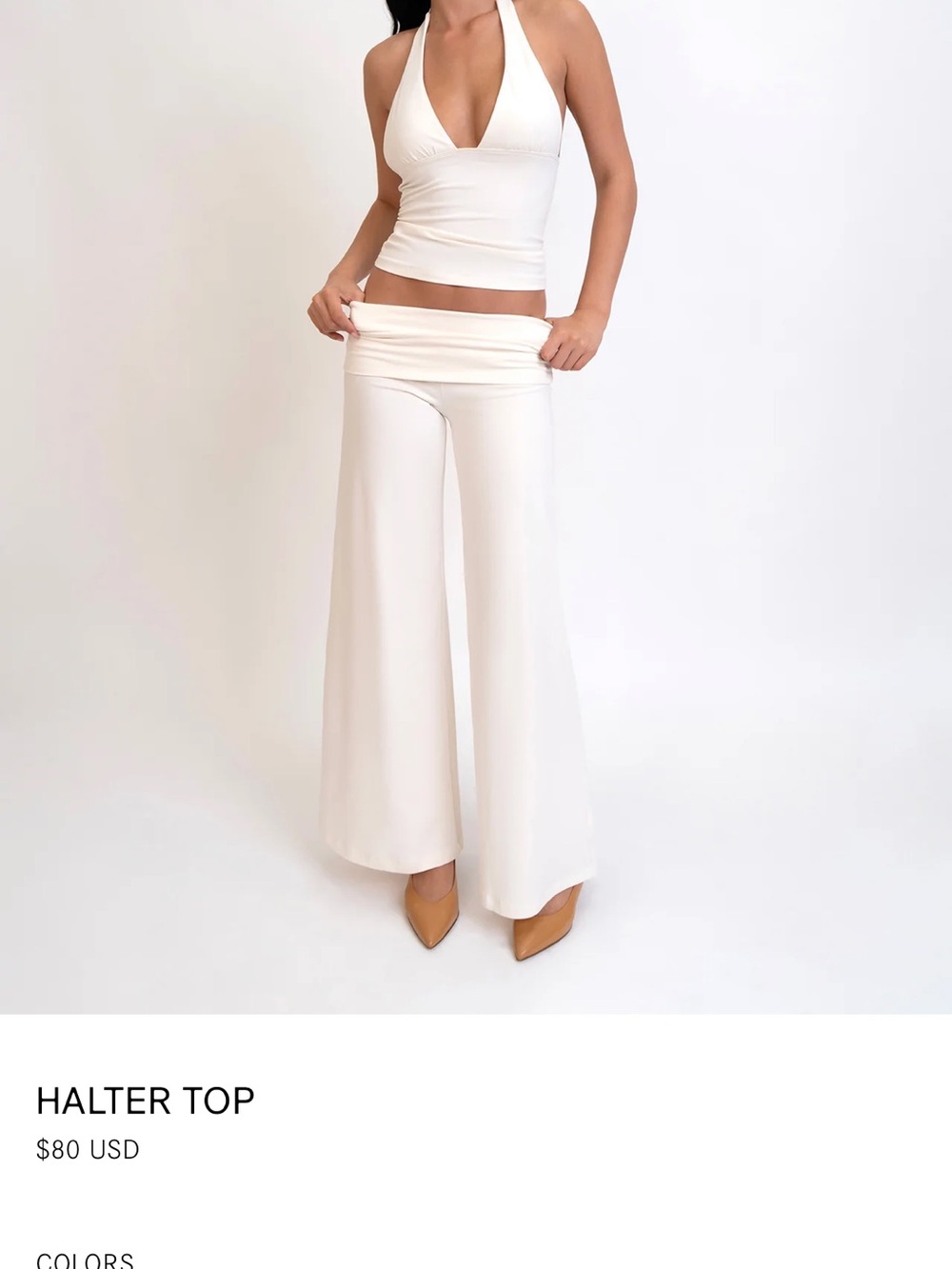 Women's Cream Halter Camisole Top Oddli NWT